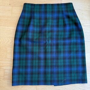 Plaid wool skirt